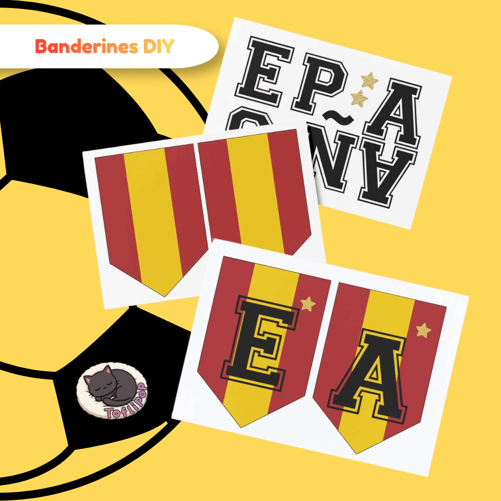 Banderines DIY España — Pack Imprimible para Armar en Casa - Plantilla digital Toflipop